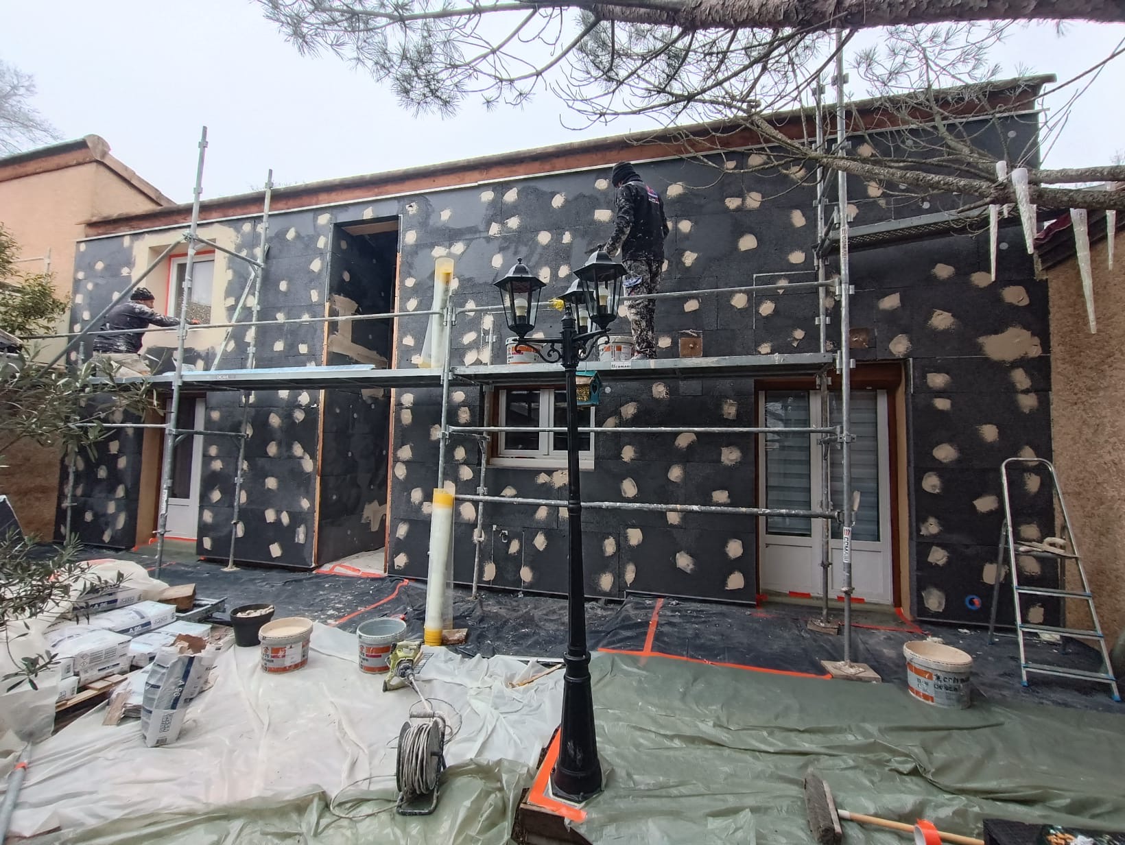 Avant - Ravalement enduit + peinture — Valence